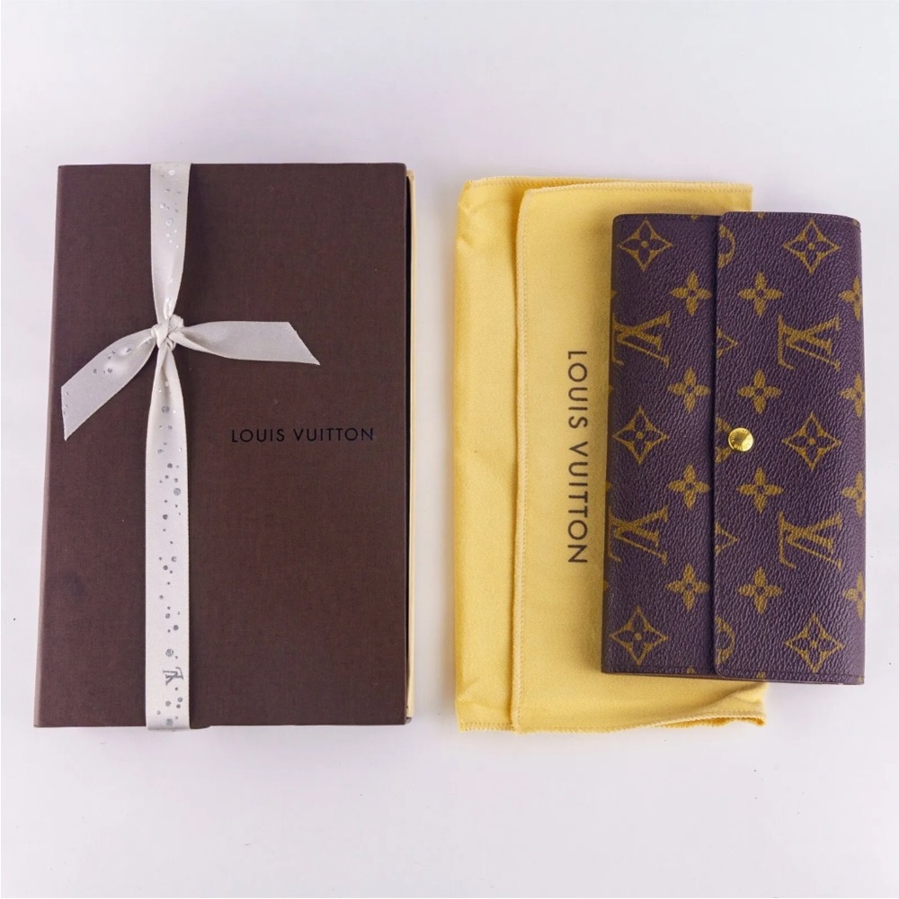 Louis Vuitton LV Long Wallet Monogram 7.4x4.2in Portefeuil Sarah With Box #A1037